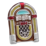 It is a cute Yellow Jukebox Lapel Pin. Buy this cute Lapel Pin on the website and get delivered in a beautiful box. Size: Approximately 9/16" × 3/4" in. Material: Tin alloy / Western white / Rhodium plating / Epoxy resin. Color: Silver, Red, Yellow & Blue. Model: P0061