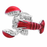 It is a Lapel Pin of lobster. A shiny red color ring shines in lobster. Buy this cute Lobster Lapel Pin on the website and get delivered in a beautiful box. Size: Approximately 3/4" × 1/2" in. Material: Tin alloy / Brass / Rhodium plating / Epoxy resin. Color: Silver & Shine Red. Model: P0185