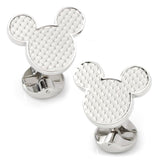 Mickey Mouse Silhouette Basket Weave Cufflinks