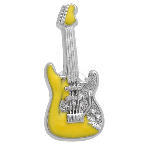 It is a cute Yellow Electric Guitar Lapel Pin. Buy this cute Lapel Pin on the website and get delivered in a beautiful box. Size: Approximately 1-1/16" × 1/2" in. Material: Tin alloy / Western white / Rhodium plating / Epoxy resin. Color: Silver & Yellow. Model: P0065