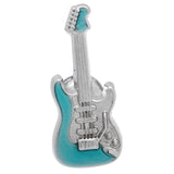 It is a cute Blue Electric Guitar Lapel Pin. Buy this cute lapel pin on the website. Size: Approximately 1-1/16" × 1/2" in. Material: Tin alloy / Western white / Rhodium plating / Epoxy resin. Color: Silver & Blue. Model: P0066