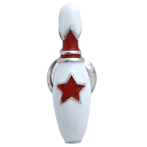 It is a cute Red Bowling Lapel Pin. Buy Lapel Pin on the website and get delivered in a beautiful box. Size: Approximately 5/16" × 15/16" in. Material: Tin alloy / Western white / Rhodium plating / Epoxy resin. Color: Silver, Red & White. Model: P0072