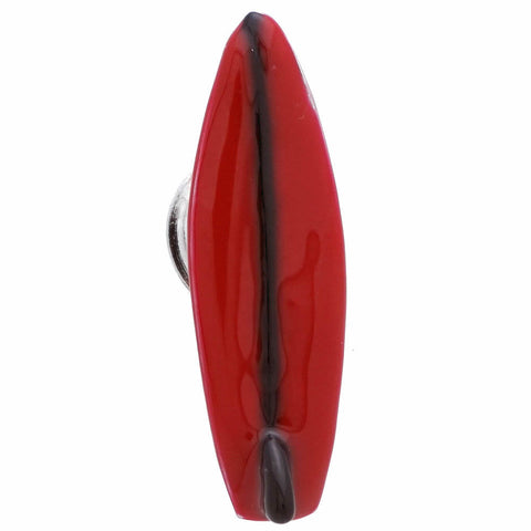 It is a cute Short Red Surfboard Lapel Pin. Size: Approximately 1-1/32" x 5/16" inch . Material: Brass · Plating paint · Epoxy resin. Color: Red. Model: P0177