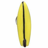 It is a cute Short Yellow Surfboard Lapel Pin. Size: Approximately 1-1/32" x 5/16" inch . Material: Brass · Plating paint · Epoxy resin. Color: Yellow. Model: P0179