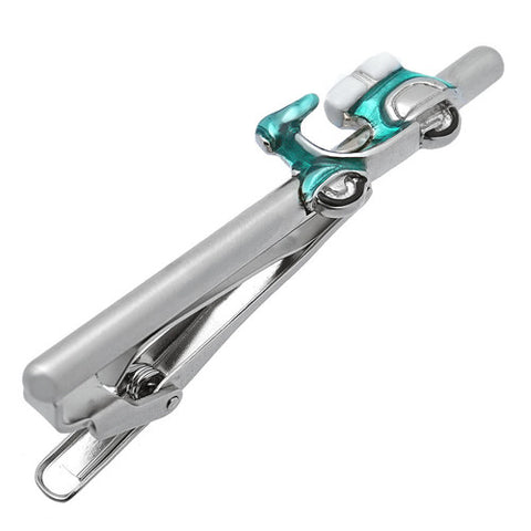 Emerald Blue Scooter Tie Clips