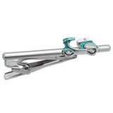 Emerald Blue Scooter Tie Clips