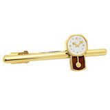 It's a cute Gold Wall Clock Tie Clips. This Tie Clip comes in two different colors and made with Tin Alloy, Brass, Plating Process, Epoxy Resin. This product will be delivered in a very beautiful box. Size: Approximately 2 5/16" X 13/16" inch. Material: Tin alloy / Brass / Plating process / Epoxy resin. Color: Gold & Brown. Model: T0025